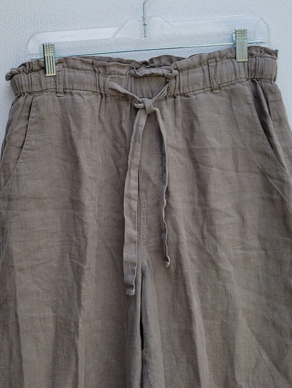 Cloth & stone Size M Women Relaxed Drawstring Wide-Leg Pants - Taupe